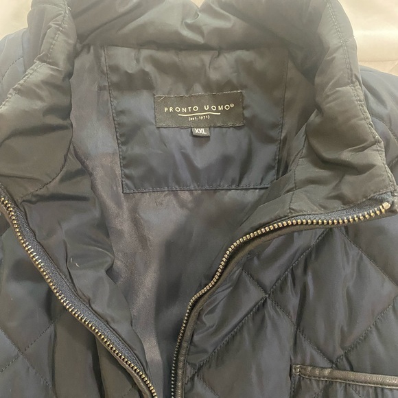 Pronto Uomo Dark Blue Quilted Outerwear - Picture 1 of 4